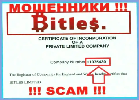 Номер регистрации интернет-кидал Битлес, с которыми не надо работать - 11975430