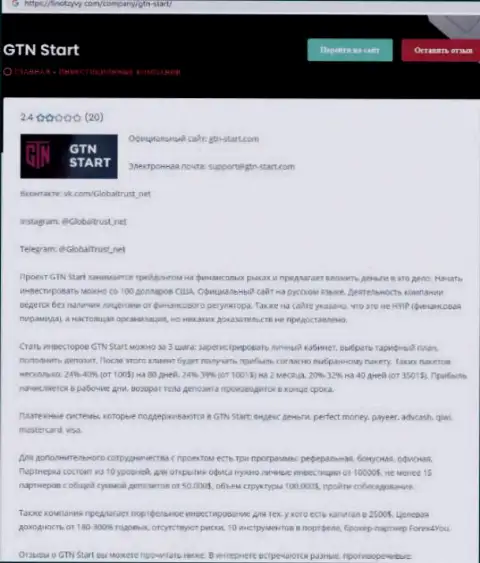 GTN Start - это МАХИНАТОРЫ ! Условия для совместного трейдинга, как замануха для доверчивых людей - обзор