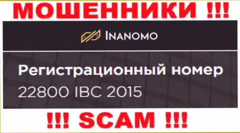 Регистрационный номер компании Inanomo: 22800 IBC 2015