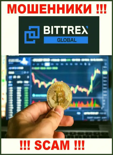 Очень рискованно взаимодействовать с мошенниками Global Bittrex Com, сфера деятельности которых Торговля виртуальными деньгами