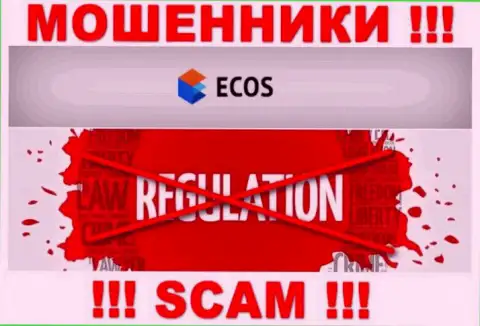 На онлайн-сервисе мошенников ECOS не говорится о их регуляторе - его попросту нет
