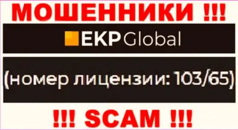 На web-ресурсе EKPGlobal есть лицензия, только вот это не отменяет их мошенническую суть