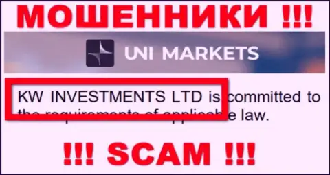 Владельцами UNI Markets оказалась контора - KW Investments Ltd