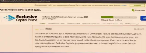 Отзыв, после анализа которого становится понятно, что контора Exclusive Capital - это ЖУЛИКИ !!!