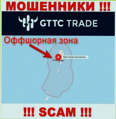 МОШЕННИКИ GTTC LTD имеют регистрацию невероятно далеко, а именно на территории - Saint Vincent and the Grenadines