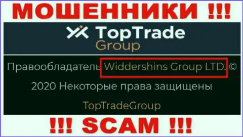 Данные об юридическом лице Топ ТрейдГрупп на их официальном сайте имеются - это Widdershins Group LTD