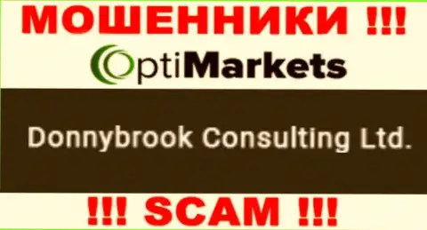 Шулера OptiMarket сообщают, что именно Donnybrook Consulting Ltd управляет их разводняком