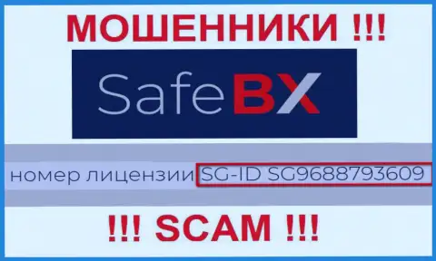 Safe BX, замыливая глаза лохам, опубликовали на своем web-сервисе номер своей лицензии