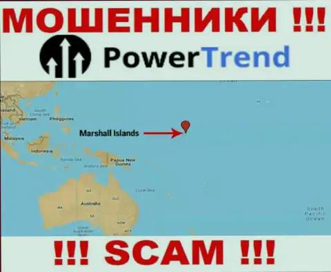 Компания ПоверТренд имеет регистрацию в оффшоре, на территории - Маршалловы острова