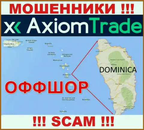 AxiomTrade специально прячутся в оффшорной зоне на территории Содружество Доминики, интернет-мошенники