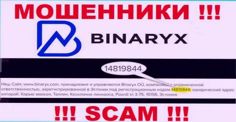 Binaryx Com не скрыли рег. номер: 14819844, да и для чего, обувать клиентов номер регистрации не препятствует