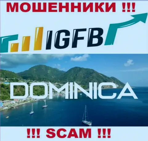 На сайте IGFB One написано, что они находятся в оффшоре на территории Содружество Доминики