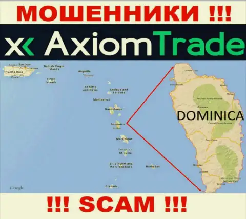 У себя на интернет-портале АксиомТрейд написали, что зарегистрированы они на территории - Commonwealth of Dominica