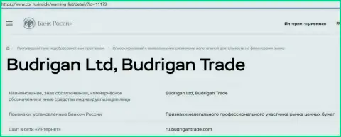Мошенники Budrigan Ltd загремели в черный список ЦБ России