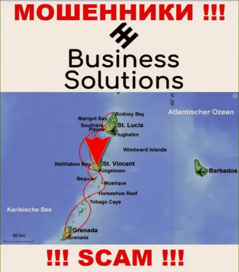 Бизнес Солюшнс намеренно базируются в оффшоре на территории Kingstown St Vincent & the Grenadines - это МОШЕННИКИ !!!