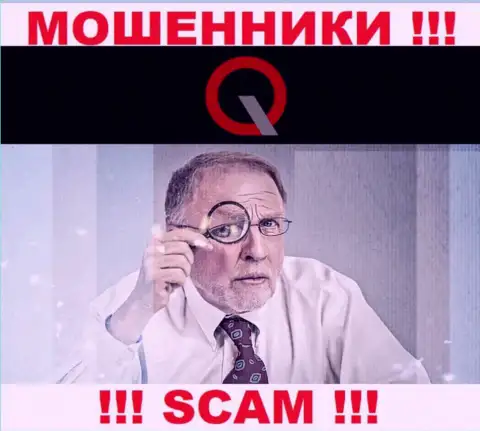 На web-портале QIQ не размещено информации об регуляторе данного мошеннического лохотрона