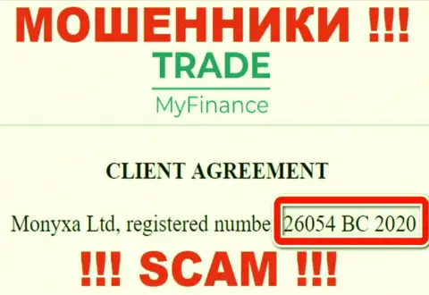 Рег. номер internet обманщиков TradeMyFinance (26054 BC 2020) никак не доказывает их порядочность