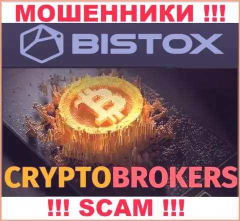 Bistox обманывают малоопытных клиентов, действуя в сфере Crypto trading