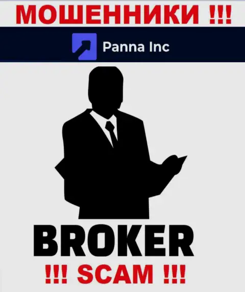 Брокер - конкретно в таком направлении предоставляют услуги internet мошенники Panna Inc