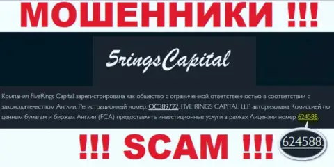 FiveRings-Capital Com оставили номер лицензии на информационном ресурсе, но это не значит, что они не АФЕРИСТЫ !!!