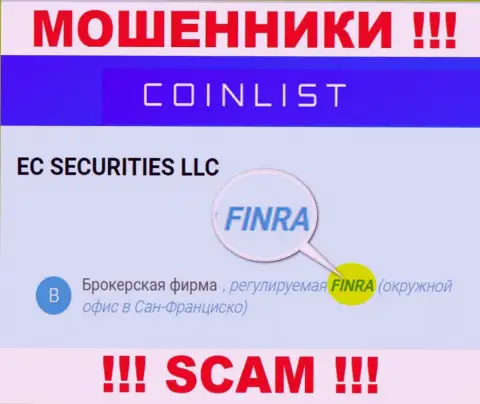 Держитесь от организации CoinList как можно дальше, которую курирует мошенник - Financial Industry Regulatory Authority (FINRA)