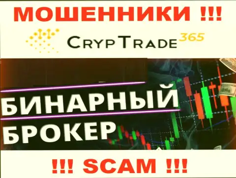 CrypTrade365 Com обманывают, оказывая незаконные услуги в сфере Брокер бинарных опционов
