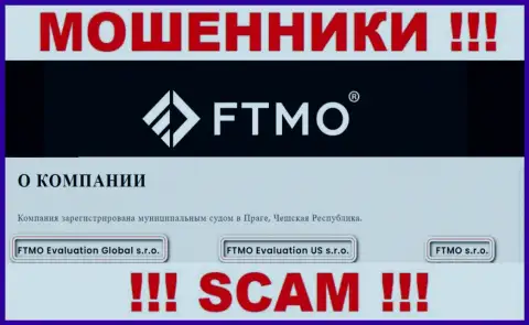 На сайте ФТМО Ком сказано, что FTMO Evaluation US s.r.o. - это их юр. лицо, но это не обозначает, что они надежные