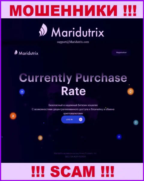 Официальный сайт Maridutrix - это разводняк с красивой обложкой