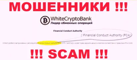 Вайт Крипто Банк - это интернет аферисты, проделки которых прикрывают тоже мошенники - FCA