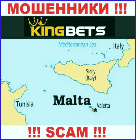 King Bets - это мошенники, имеют офшорную регистрацию на территории Malta