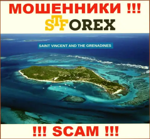 STForex - это internet-мошенники, имеют оффшорную регистрацию на территории St. Vincent and the Grenadines