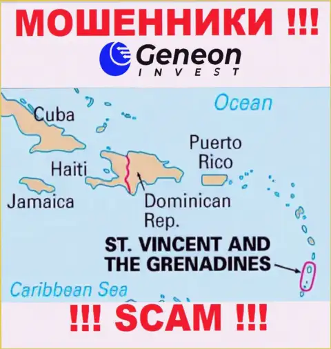 GeneonInvest Co зарегистрированы на территории - Сент-Винсент и Гренадины, избегайте совместной работы с ними