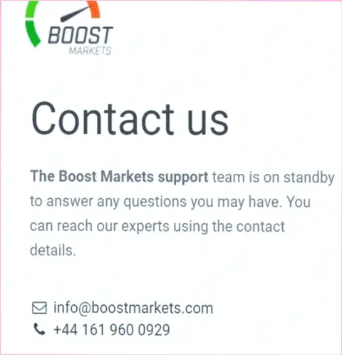 Телефон лохотрона Boost Markets, запишите его