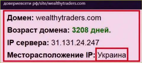 Украинское место регистрации дилинговой организации ВелтиТрейдерс, согласно справочной инфы веб-сервиса довериевсети рф