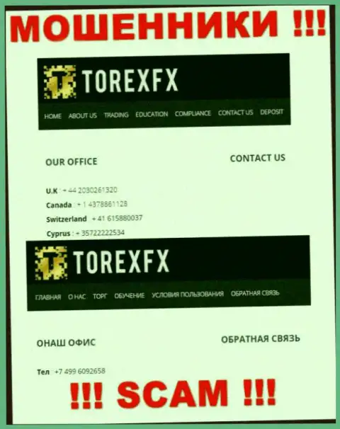 В арсенале у мошенников из конторы TorexFX Com припасен не один номер
